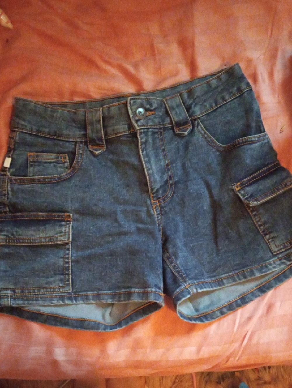 Denim Cargo Women’s Shorts in Dark Blue
